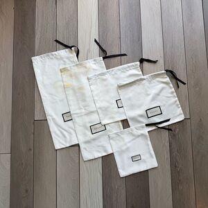 Gucci satin drawstring dust bags set of  5